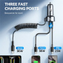 JOYROOM CL07 set auto punjača s USB-C / USB-A priključcima i USB-C kabelom - 72W - 1,6 m - crna