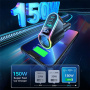 JOYROOM CL21 auto punjač s 2x USB-C / USB-A priključka i razdjelnikom utičnice upaljača - 150W - crni
