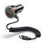 USAMS US-CC167 set auto punjača s USB-C / USB-A priključcima i USB-C kabelom - 60W - 1 m - crna