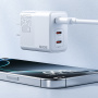 WEKOME WP-U66 GaN brzi punjač s 2x USB-C / USB-A priključka - 65W - bijeli