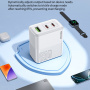 WEKOME WP-U66 GaN brzi punjač s 2x USB-C / USB-A priključka - 65W - bijeli