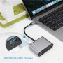 FX-1815B 8-u-1 hub - utor za TF karticu / HDMI / VGA / 3,5 mm priključak / USB-C / 3x USB-A na USB-C za MacBook - sivi