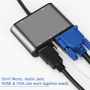 FX-1815B 8-u-1 hub - utor za TF karticu / HDMI / VGA / 3,5 mm priključak / USB-C / 3x USB-A na USB-C za MacBook - sivi