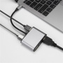 FX-1815B 8-u-1 hub - utor za TF karticu / HDMI / VGA / 3,5 mm priključak / USB-C / 3x USB-A na USB-C za MacBook - sivi