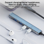 OTG-019Y 5-u-1 hub - 3,5 mm priključak / 2x USB-C / 2x USB-A na USB-C / Lightning - tamno sivi