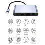 4u1 redukcija - HDMI / RJ45 / USB-C / USB-A na USB-C - siva