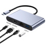 4u1 redukcija - HDMI / RJ45 / USB-C / USB-A na USB-C - siva