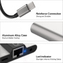 NK-1056S 3u1 reduktor - RJ45 / 3,5 mm priključak / USB-C na USB-C / Lightning / USB-A - siva
