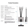 NK-1056S 3u1 reduktor - RJ45 / 3,5 mm priključak / USB-C na USB-C / Lightning / USB-A - siva