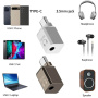 Mini audio redukcija - 3,5 mm jack na USB-C - bijela