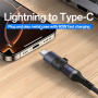 Yesido GS28 mini adapter za punjenje i prijenos podataka - Lightning na USB-C - crna