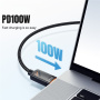 ESSAGER 3u1 univerzalni pleteni kabel za punjenje i prijenos podataka - USB-C na magnetski puck / USB-C / Lightning - 1,2 m - crni