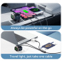 ESSAGER 3u1 univerzalni pleteni kabel za punjenje i prijenos podataka - USB-C na magnetski puck / USB-C / Lightning - 1,2 m - crni