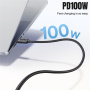 ESSAGER 2u1 univerzalni pleteni kabel za punjenje i prijenos podataka - USB-C na USB-C / Lightning - 1,2 m - crni