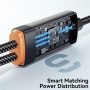 ESSAGER 2u1 univerzalni pleteni kabel za punjenje i prijenos podataka - USB-C na USB-C / Lightning - 1,2 m - crni