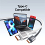 USAMS US-SJ757 dvobojni pleteni kabel za punjenje i prijenos podataka - USB-C na USB-C - 1,2 m - ružičasto-plavi