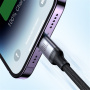 JOYROOM S-A21 3u1 univerzalni pleteni kabel za punjenje - USB-C na USB-C / Lightning / micro USB - 1,2 m - crni