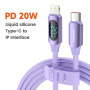 Toocki TQ-X55 kabel za punjenje i prijenos podataka - USB-C na Lightning - 1 m - ljubičasti