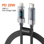 Toocki TQ-X36 kabel za punjenje i prijenos podataka - USB-C na Lightning - 2 m - sivi