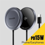 ESSAGER ES-WC11 Qi2 bežični MagSafe punjač za iPhone / AirPods - 15W - tamno siva