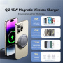 ESSAGER ES-WC11 Qi2 bežični MagSafe punjač za iPhone / AirPods - 15W - tamno siva
