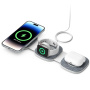 YM-T1 3u1 bežični MagSafe punjač za iPhone / Apple Watch / AirPods - 15W - tamno siva