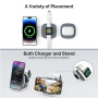 YM-T1 3u1 bežični MagSafe punjač za iPhone / Apple Watch / AirPods - 15W - tamno siva