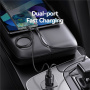 USAMS US-CC283 auto punjač s USB-C / USB-A priključcima - 60W - crni