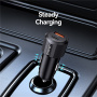 USAMS US-CC283 auto punjač s USB-C / USB-A priključcima - 60W - crni