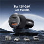 USAMS US-CC283 auto punjač s USB-C / USB-A priključcima - 60W - crni
