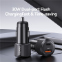USAMS US-CC283 auto punjač s USB-C / USB-A priključcima - 60W - crni