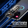 Toocki TQ-CC25A auto punjač s USB-C / USB-A priključcima - 60W - crni