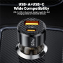 Toocki TQ-CC25A auto punjač s USB-C / USB-A priključcima - 60W - crni
