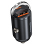 Toocki TQ-CC34A mini auto punjač s USB-C / USB-A priključcima - 30W - crni