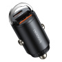 Toocki TQ-CC34A mini auto punjač s USB-C / USB-A priključcima - 30W - crni