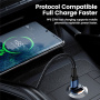 Toocki TQ-CC34A mini auto punjač s USB-C / USB-A priključcima - 30W - crni