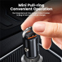 Toocki TQ-CC34A mini auto punjač s USB-C / USB-A priključcima - 30W - crni