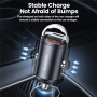 Toocki TQ-CC34A mini auto punjač s USB-C / USB-A priključcima - 30W - crni