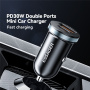 ESSAGER ES-CC12 auto punjač s USB-C / USB-A priključcima - 30W - crni