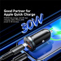 ESSAGER ES-CC12 auto punjač s USB-C / USB-A priključcima - 30W - crni
