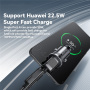 ESSAGER ES-CC15 mini auto punjač s USB-C / USB-A priključcima - 45W - crni
