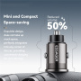 ESSAGER ES-CC15 mini auto punjač s USB-C / USB-A priključcima - 45W - crni
