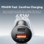 ESSAGER ES-CC15 mini auto punjač s USB-C / USB-A priključcima - 45W - crni