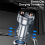 ESSAGER ES-CC10 auto punjač s zaslonom i priključcima USB-C / 2x USB-A - 80W - siva
