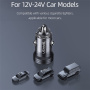 USAMS US-CC175 auto punjač s USB-C / USB-A priključcima - 45W - crni