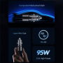 USAMS US-CC176 auto punjač s USB-C / USB-A priključcima - 95W - crni