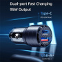 USAMS US-CC176 auto punjač s USB-C / USB-A priključcima - 95W - crni