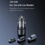 USAMS US-CC176 auto punjač s USB-C / USB-A priključcima - 95W - crni