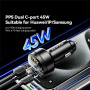 ESSAGER FSJ-008 auto punjač s zaslonom i priključcima 2x USB-C / USB-A - 105W - smeđa