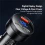 ESSAGER FSJ-008 auto punjač s zaslonom i priključcima 2x USB-C / USB-A - 105W - smeđa